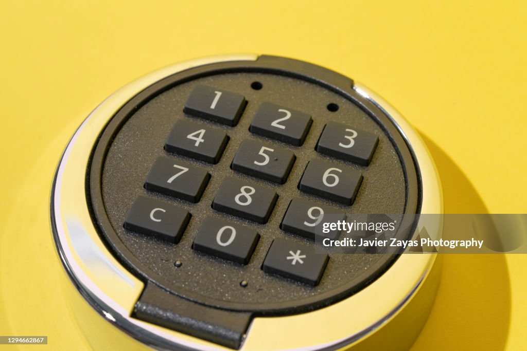 Safety Lock Pad On Yellow Background
