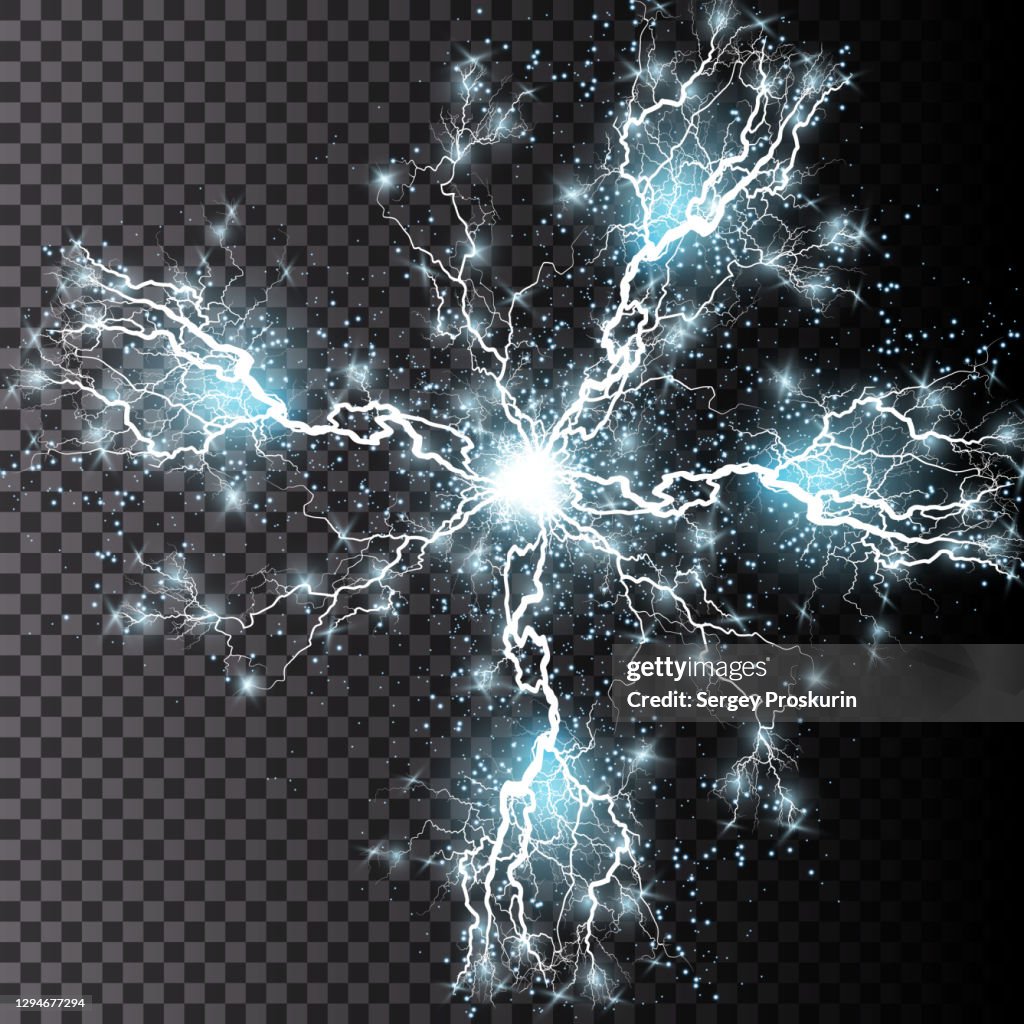Lightning Explode Lightning Lightning Lightning Collision Powerful Electrical Explosion ...