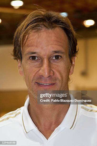 Former Real Madrid player Alfonso Perez poses for a portrait before a charity football match with cerebral palsy sufferers at the Spanish Superior...
