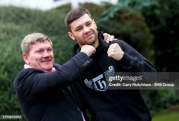 Ricky Burns v Kiryl Relikh press conference.Ricky Burns Ricky Hatton and Kiryl Relikh