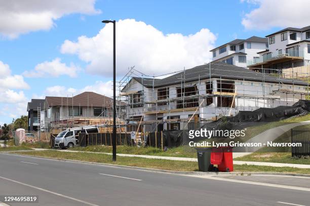 Large new homes under construction at Orewa, North of Auckland on 29 December 2020. Housing affordability has become a political headache for Jacinda...