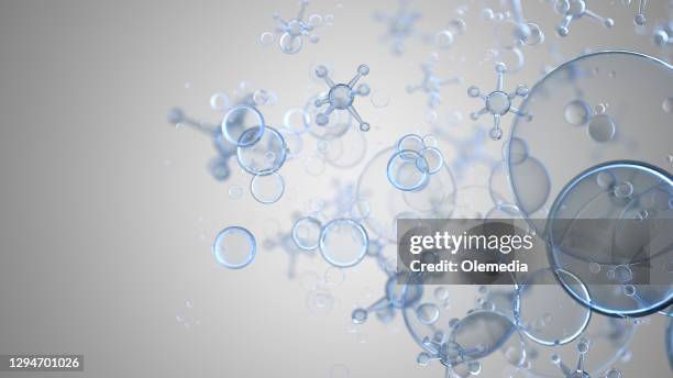 abstract nano molecular structure. water 3d spheres - molecular structure stock pictures, royalty-free photos & images