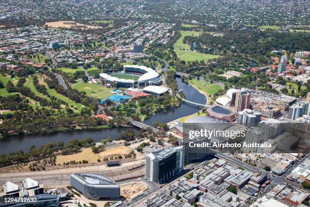 aerial view of adelaide, south australia - adelaide aerial stock pictures, royalty-free photos & images