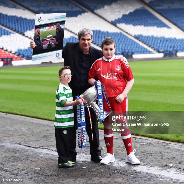 Celtic and Aberdeen star Joe Miller helps launch the Legacy 2014 report.Â He'll appeared with the SPFL Trust's Cup Final mascots,Â Cayden Mathieson...