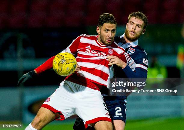 V HAMILTON.GLOBAL ENERGY STADIUM - DINGWALL.Hamilton's Alex D'Acol and Ross County's Marcus Fraser