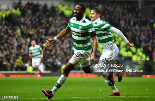 V CELTIC.IBROX - GLASGOW.Celtic's Moussa Dembele celebrates his goal