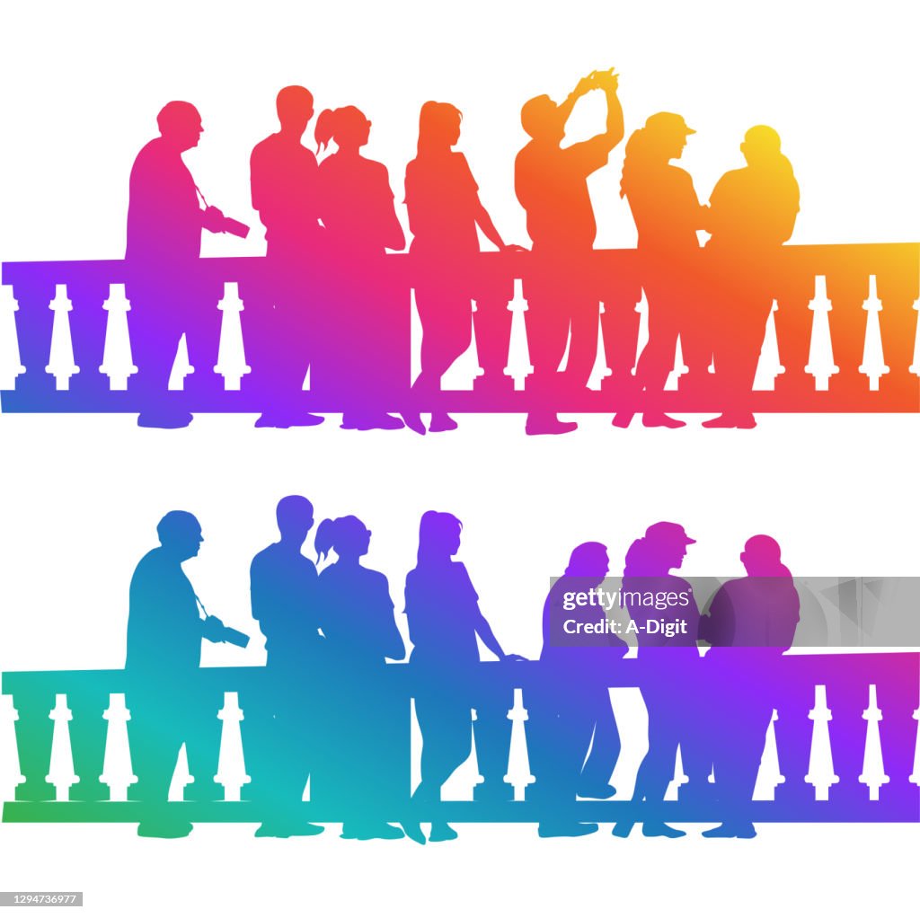 Group Viewing Vector Group At View Point Rainbow High-Res Vector Graphic - Getty Images