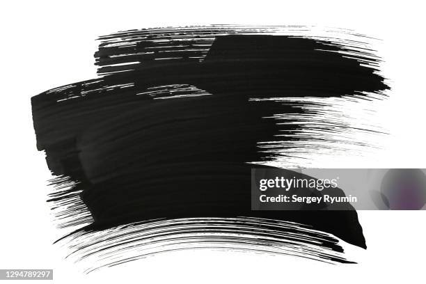 black brush strokes - paint fotografías e imágenes de stock