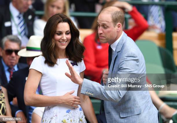 Jamie MURRAY /Martina HINGIS v Henri KONTINEN /Heather WATSON .WIMBLEDON - LONDON.Duchess of Cambridge Kate Middleton and Prince William, Duke of...