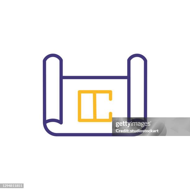 building project line icon. editable stroke - construction logo stock illustrations