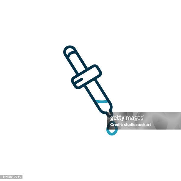 legen sie pipette line icon. bearbeitbarer strich - dosis stock-grafiken, -clipart, -cartoons und -symbole