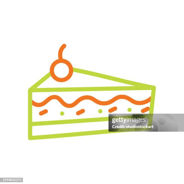 stockillustraties, clipart, cartoons en iconen met zoete muffin cake lijn pictogram. bewerkbare lijn - cake logo