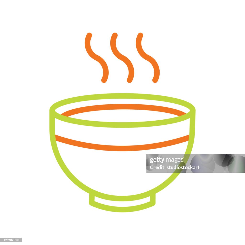 Soup line icon animation