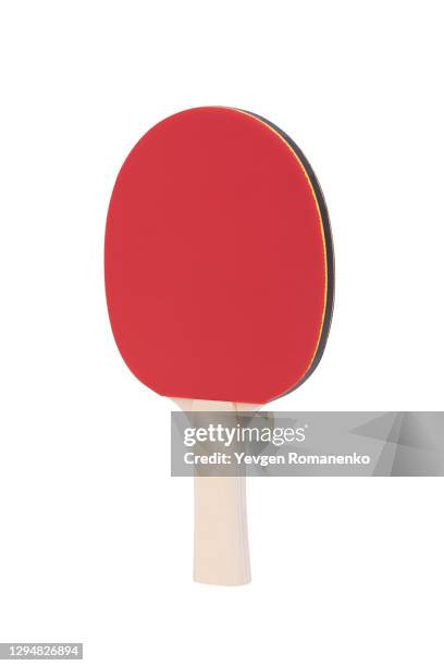 table tennis racket isolated on white background - table tennis bat stock pictures, royalty-free photos & images