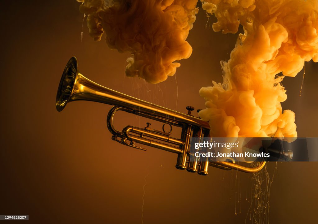 Underwater Trumpet With Orange Cloud