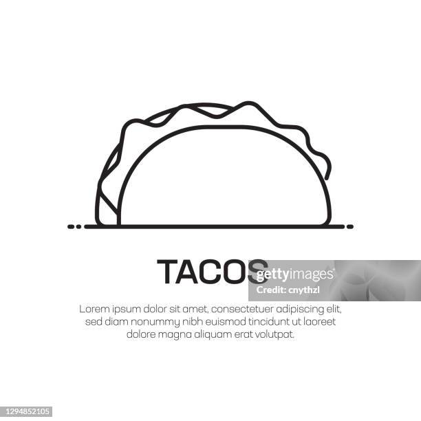 tacos vector line icon - simple thin line icon, premium quality design element - dipping sauce stock illustrations