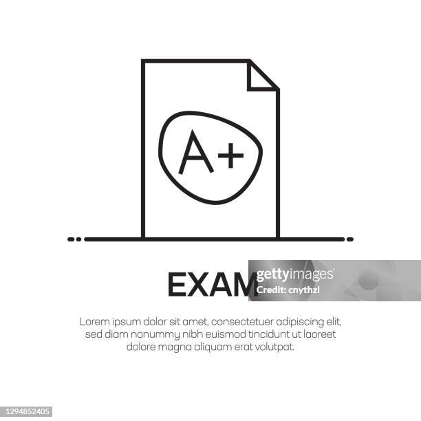 educational exam vector line icon - simple thin line icon, premium quality design element - high school students taking test stock illustrations