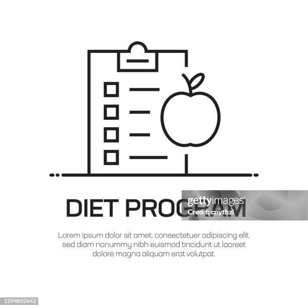 diet program vector line icon - simple thin line icon, premium quality design element - wellness program stock illustrations