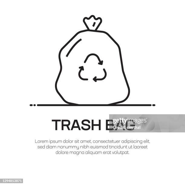 trash bag vector line icon - simple thin line icon, premium quality design element - garbage bag stock illustrations