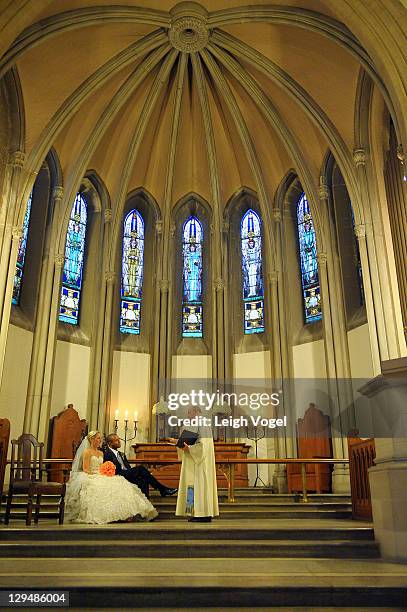 Craig Melvin and Lindsay Czarniak get married at the Church of the Holy City on October 15, 2011 in Washington, DC.