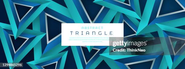 abstract triangle composition layout on blue background - blue quilt pattern stock illustrations