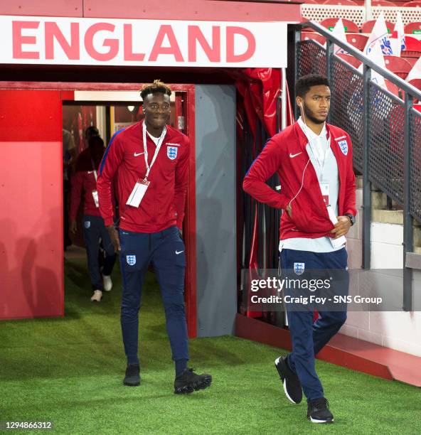 V SCOTLAND U21 .RIVERSIDE STADIUM - MIDDLESBROUGH.Tammy Abraham and Joe Gomez