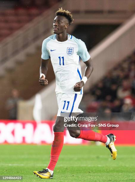 V SCOTLAND U21 .RIVERSIDE STADIUM - MIDDLESBROUGH.Tammy Abraham in action for England