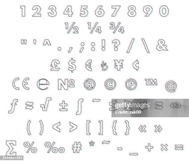punctuations, numbers and signs in vector - data collection abstract stock illustrations
