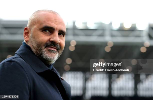 Fabio Liverani, Head Coach of Parma Calcio looks on during the Serie A match between Atalanta BC and Parma Calcio at Gewiss Stadium on January 06,...