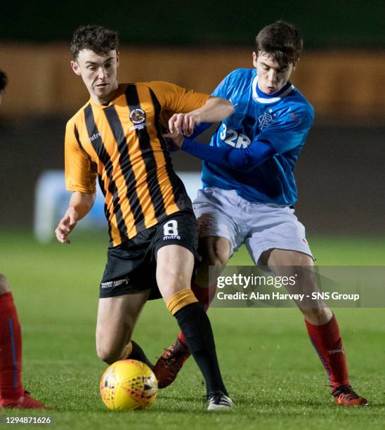 Rangers' Cameron Palmer challenges Berwick's Andy Irving ..