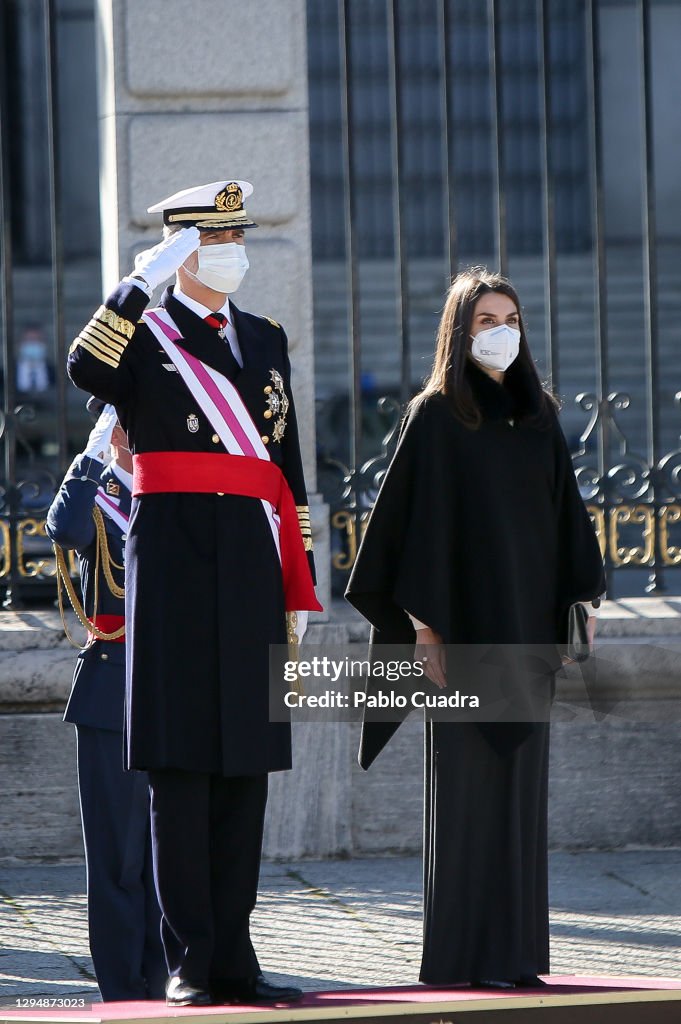 Spanish Royals Celebrate New Year's Military Parade 2021