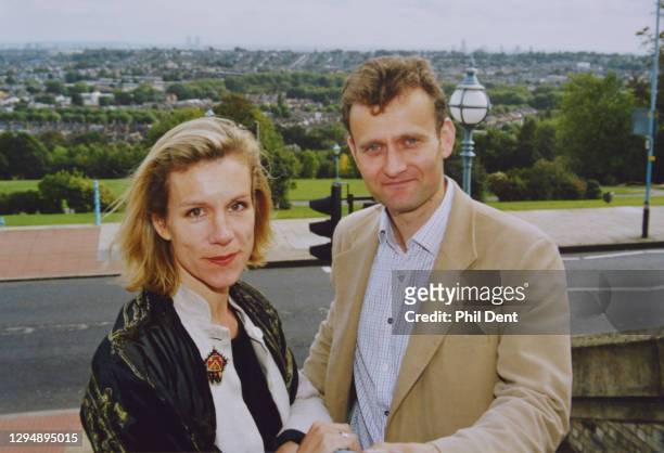 Juliet Stevenson and Hugh Dennis, Alexandra Palace, London, circa 1993.