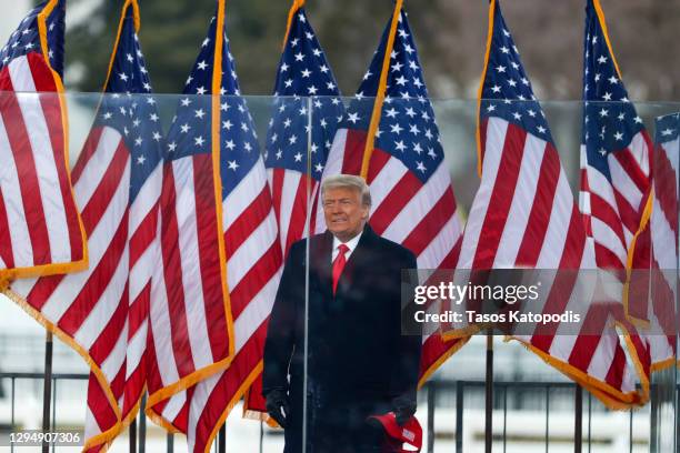 President Donald Trump arrives at the "Stop The Steal" Rally on January 06, 2021 in Washington, DC. Trump supporters gathered in the nation's capital...