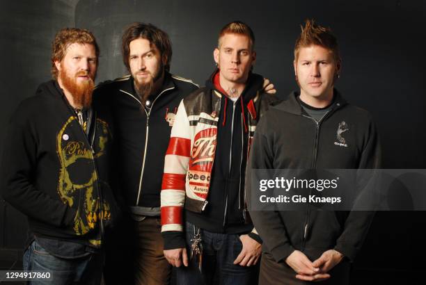 Studio portrait of Mastodon, Brent Hinds, Troy Sanders, Brann Dailor, Bill Kelliher, Brabanthal, Leuven, Belgium, 8th November 2006.