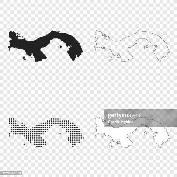 panama karten für design - schwarz, umriss, mosaik und weiß - panama stock-grafiken, -clipart, -cartoons und -symbole