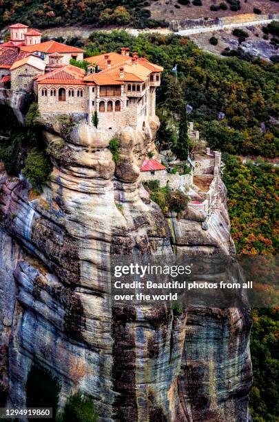 vantage point - meteora greece stock pictures, royalty-free photos & images