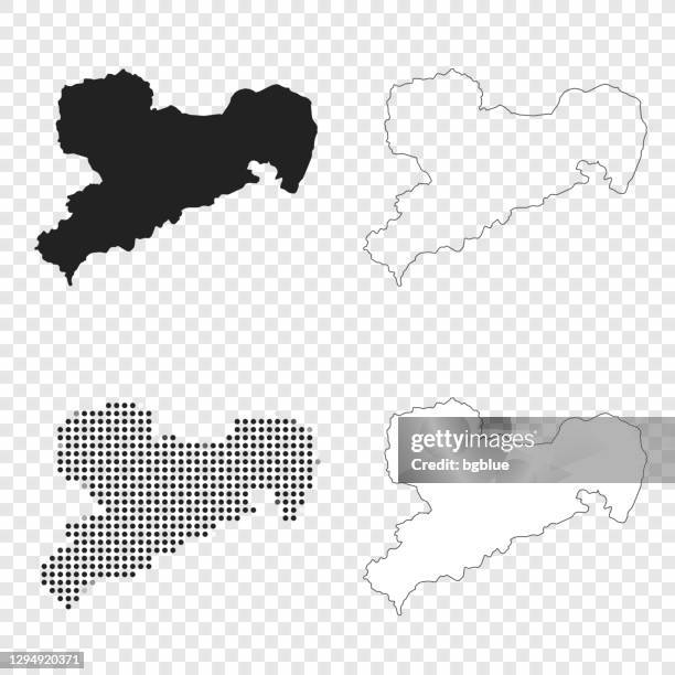 bildbanksillustrationer, clip art samt tecknat material och ikoner med sachsen kartor för design - svart, kontur, mosaik och vit - sachsen