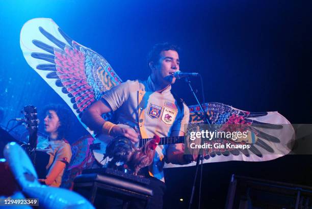 Sufjan Stevens wearing wings, St. Vincent , Vooruit, Gent, Belgium, 5th November 2006.