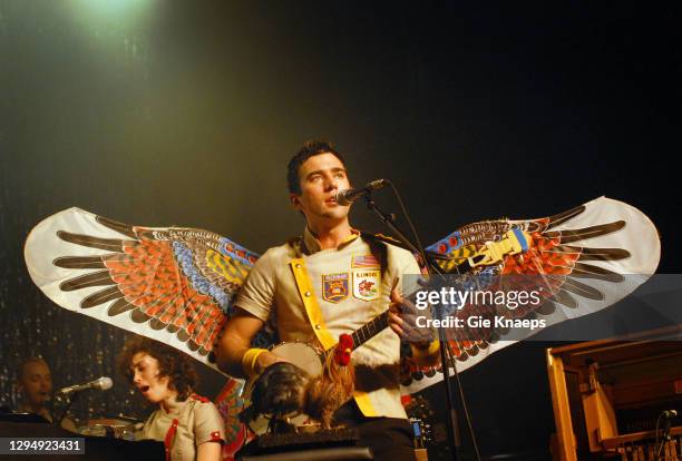 Sufjan Stevens wearing wings, St. Vincent , Vooruit, Gent, Belgium, 5th November 2006.