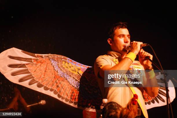 Sufjan Stevens wearing wings, Vooruit, Gent, Belgium, 5th November 2006.