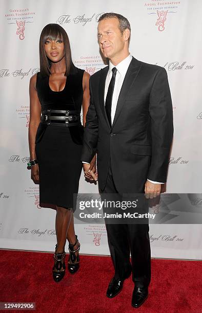 Naomi Campbell and Vladislav Doronin attend Gabrielle's Angel Foundation for Cancer Research Hosts Angel Ball 2011 at Cipriani, Wall Street on...