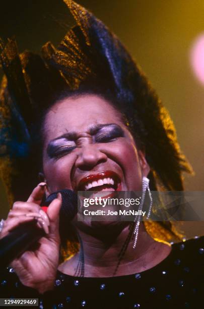 Patti LaBelle performs in January 1982 in Boston, Massachusetts.