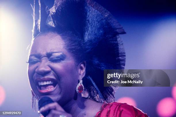 Patti LaBelle performs in January 1982 in Boston, Massachusetts.