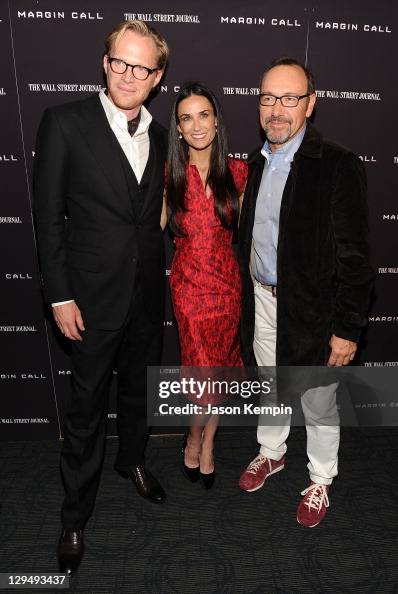 Paul Bettany, Demi Moore and Kevin Spacey attend the "Margin Call
