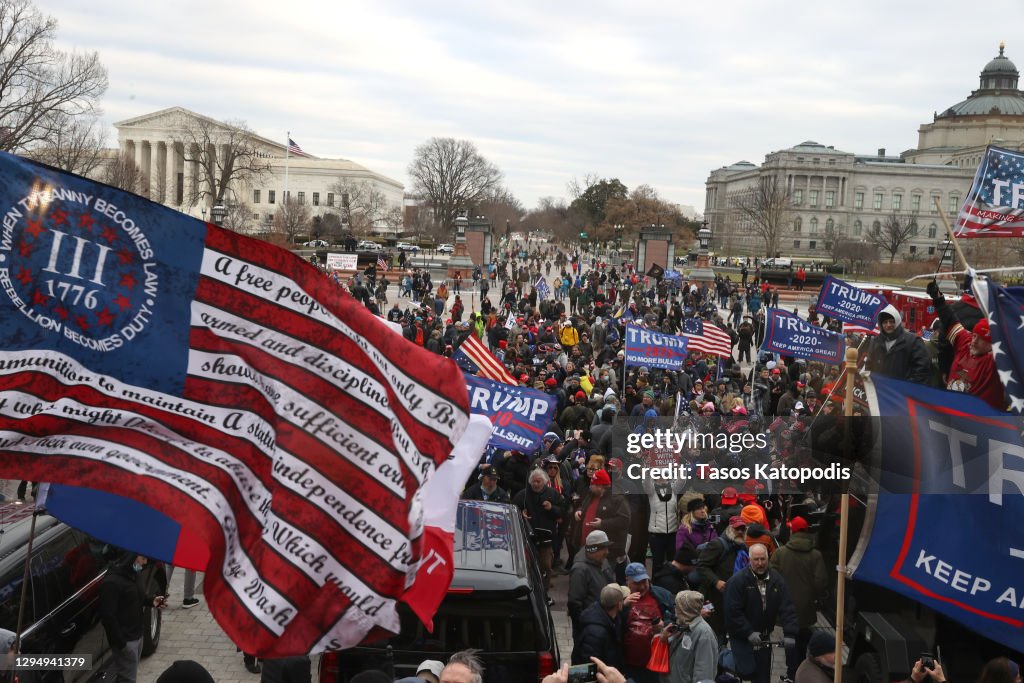 Trump Supporters Hold "Stop The Steal" Rally In DC Amid Ratification Of Presidential Election