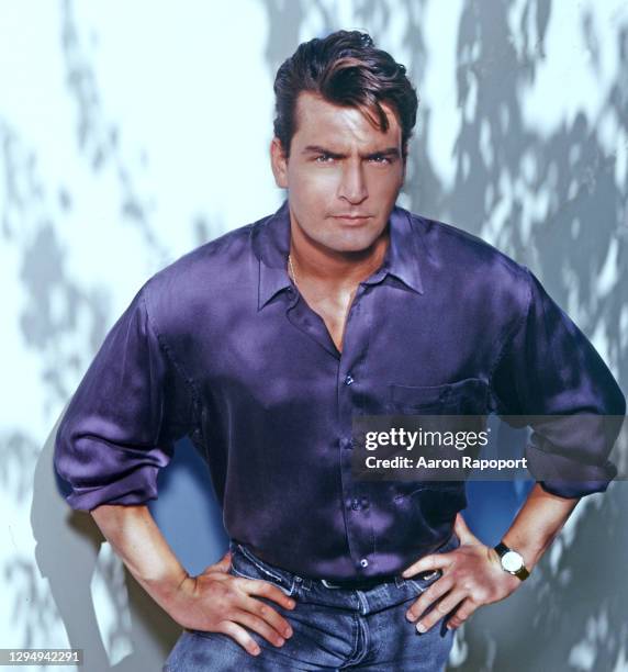 Los Angeles Actor Charlie Sheen poses in Los Angeles, California