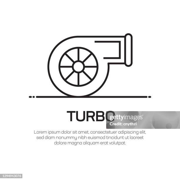 turbo vector line icon - simple thin line icon, premium quality design element - turbocharger stock illustrations