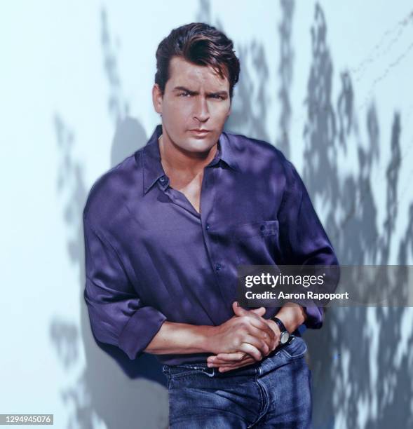 Los Angeles Actor Charlie Sheen poses in Los Angeles, California