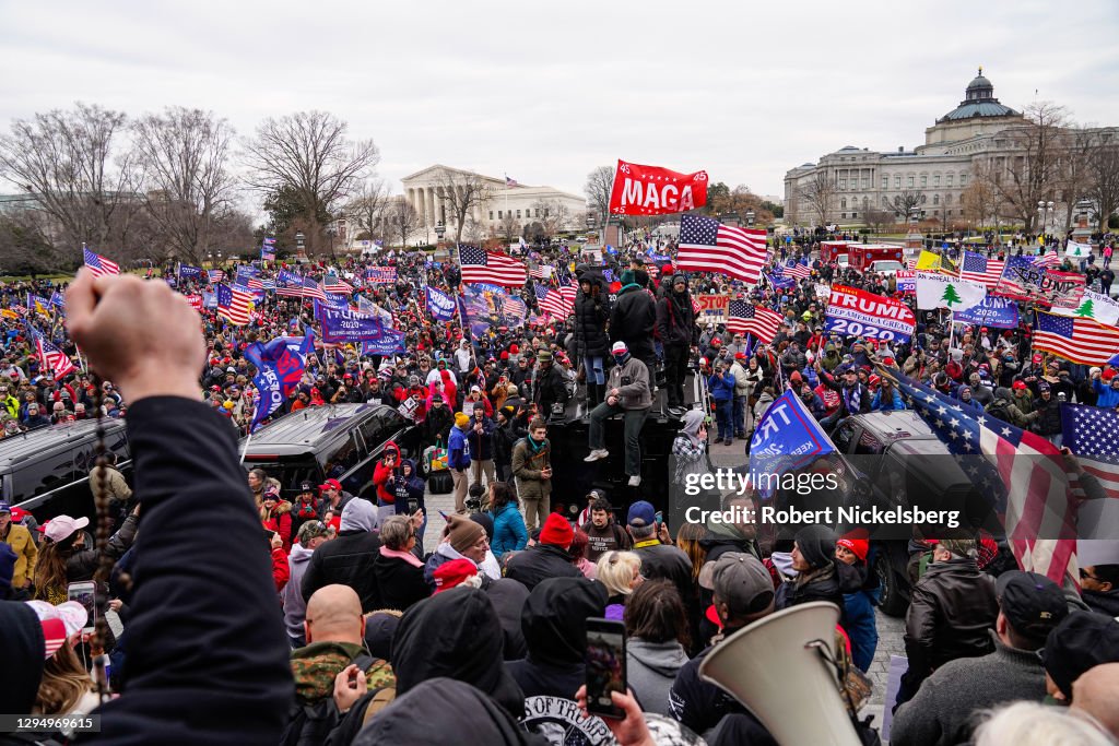 Trump Supporters Hold "Stop The Steal" Rally In DC Amid Ratification Of Presidential Election