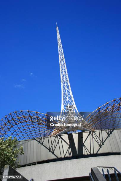 spire of the arts centre melbourne, australia - melbourne art stock pictures, royalty-free photos & images